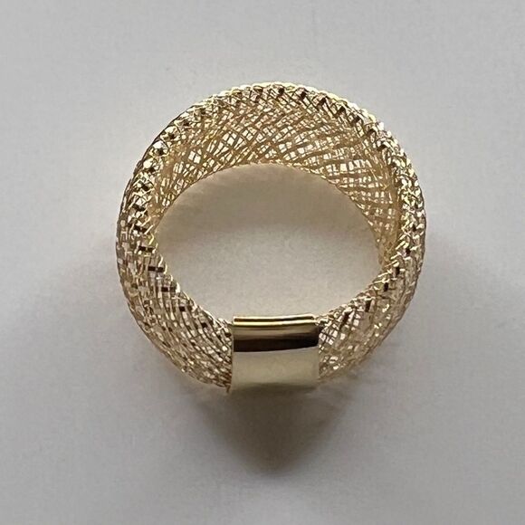 Leslie's 14K Yellow Gold Mesh Stretch Ring – Made in Italy | Lifetime Guarantee - Picture 2 of 12